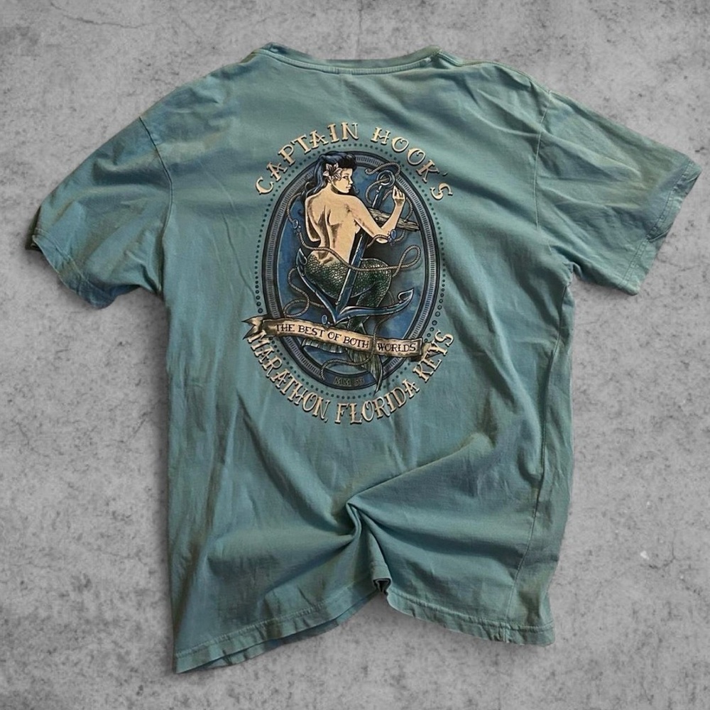 2000s Baby Blue Florida Keys Mermaid Tee Shirt | L